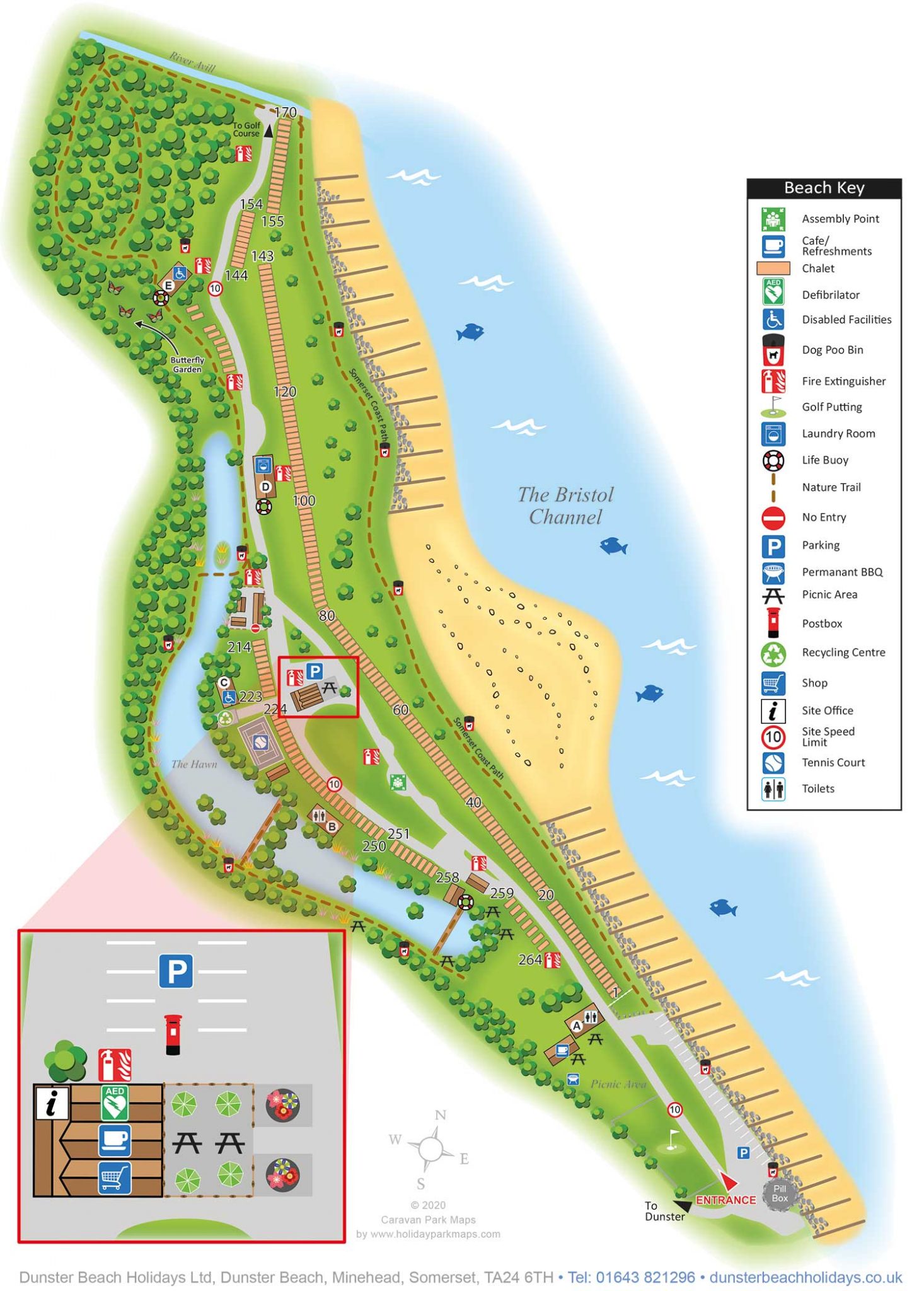 Beach Map Dunster Beach Holidays